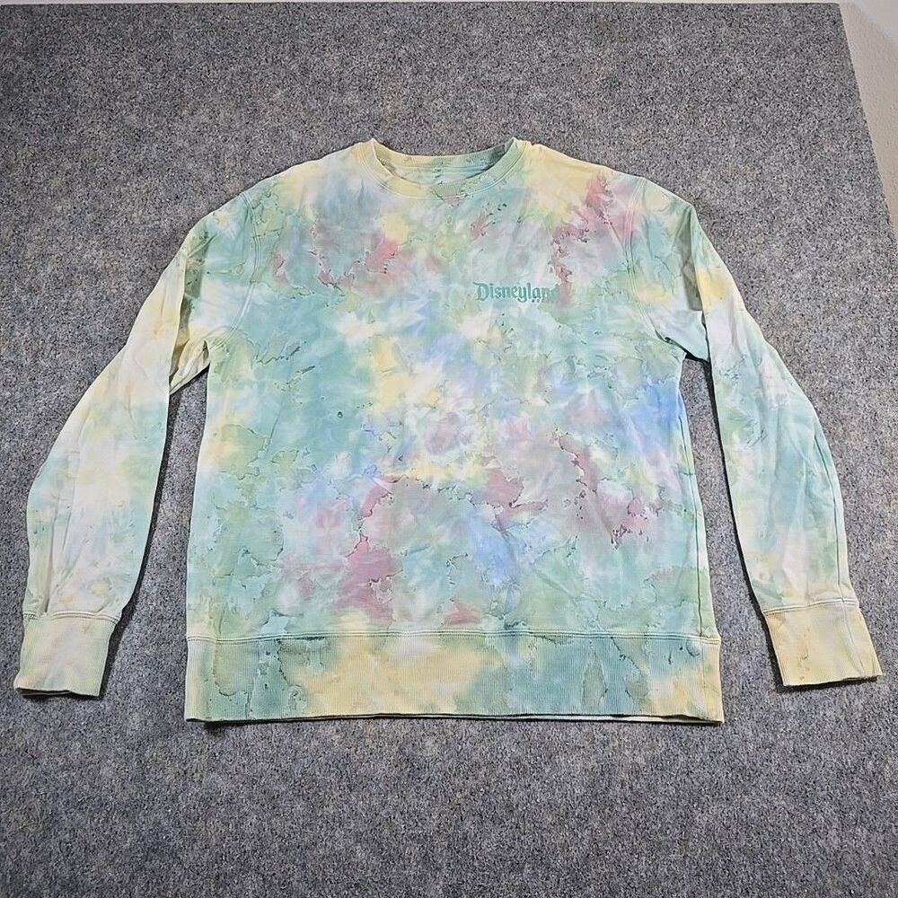 Disneyland Resort Adult Size M Watercolor Tie Dye Crewneck Pullover Sweatshirt